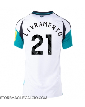 Newcastle United Tino Livramento #21 Maglia Gara Trasferta Repliche 2024-25 Donna Maniche Corte